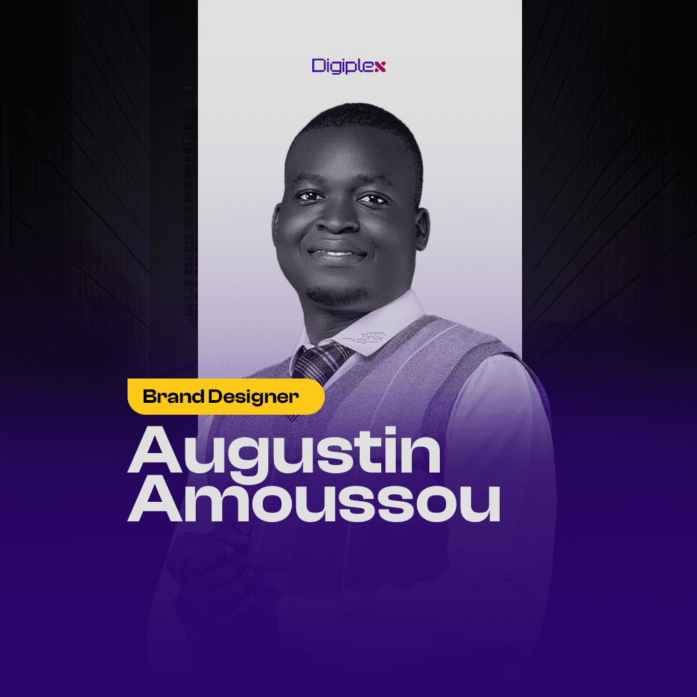 Augustin Amoussou, brand designer et UI/UX designer chez Digiplex - Création d'identités visuelles et interfaces utilisateur premium au Bénin