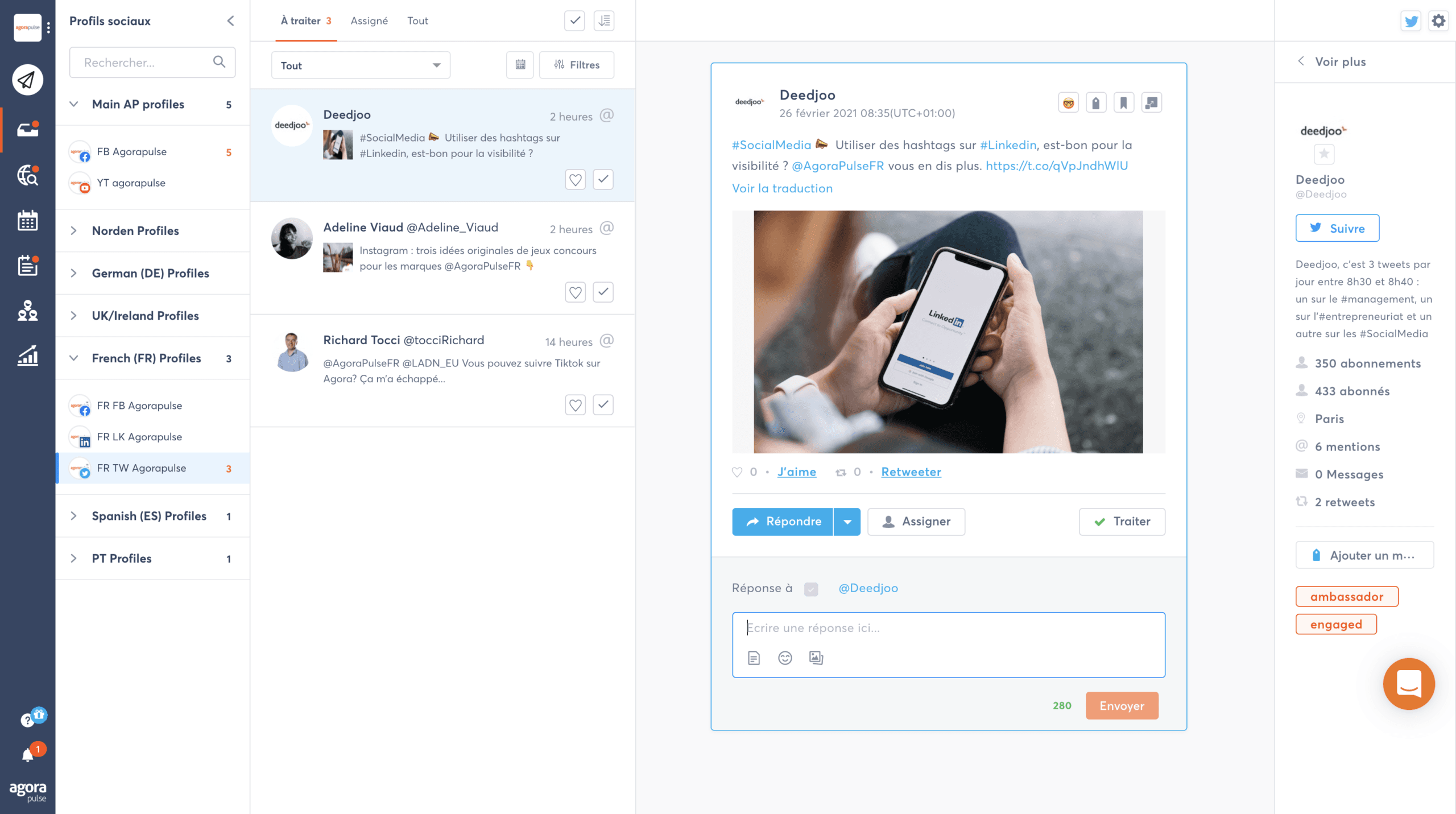 Agorapulse : une solution franÃ§aise de gestion des rÃ©seaux sociaux tout-en-un