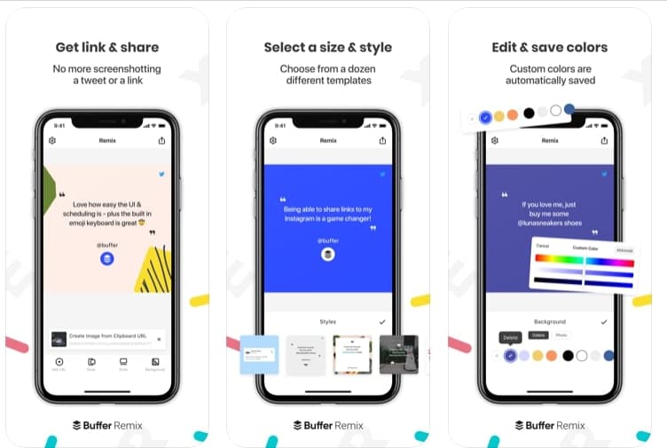 Remix By Buffer : un outil crÃ©Ã© par Buffer pour transformer visuellement vos tweets en posts Instagram