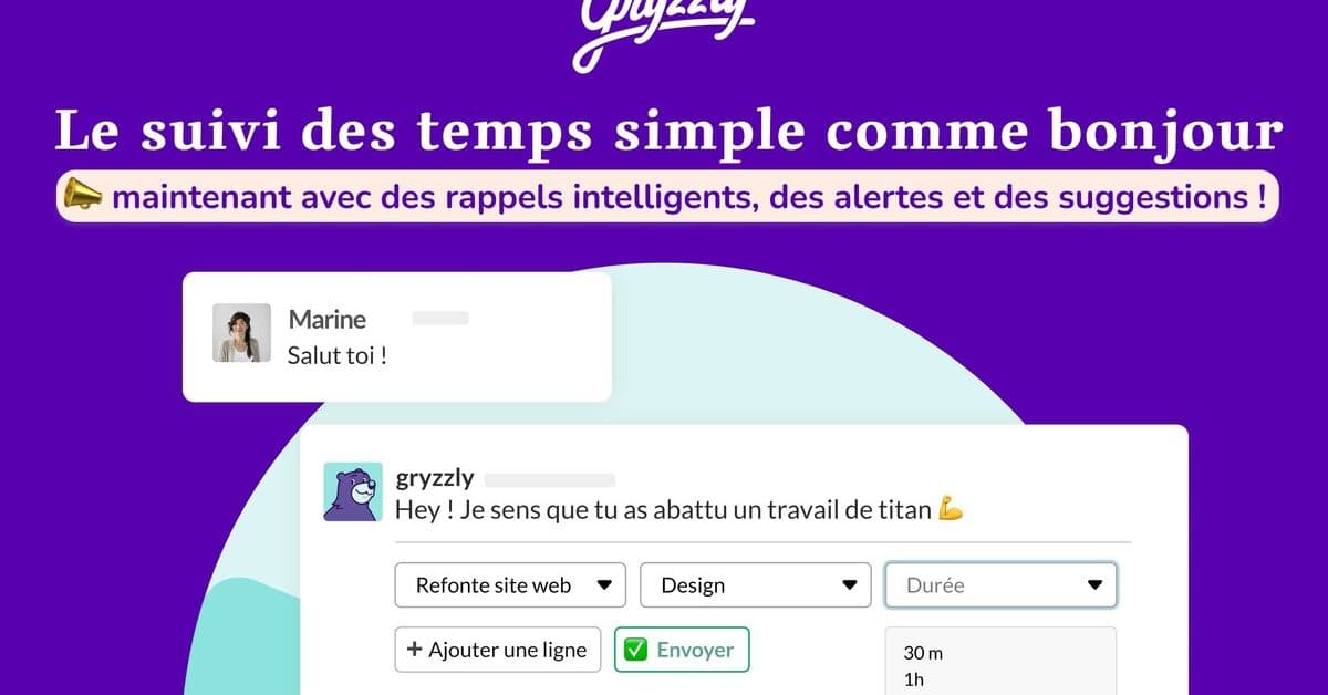Gryzzly : un outil de suivi du temps, des budgets et de la rentabilitÃ© de vos projets