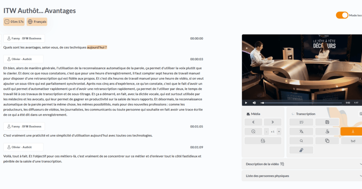 Authôt : un outil français de transcription et de sous-titrage vidéo