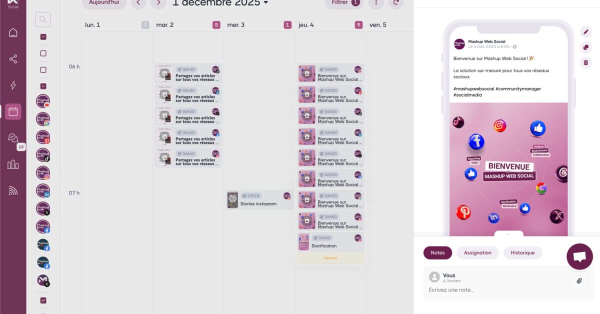 Mashup Web Social : une solution pour gÃ©rer vos rÃ©seaux sociaux et automatiser la publication de posts