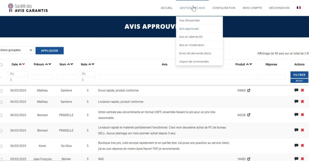 SociÃ©tÃ© des Avis Garantis : une solution d'avis clients pour les sites sous Magento, PrestaShop, Shopify...