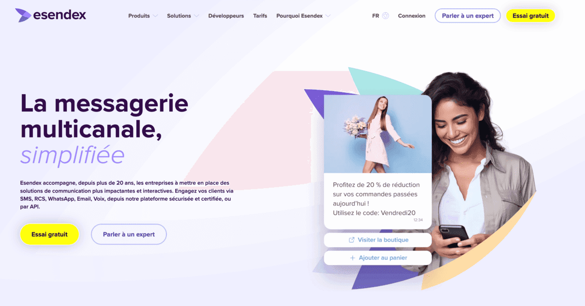 Esendex : une solution pour envoyer, planifier et suivre des messages via SMS, RCS ou WhatsApp