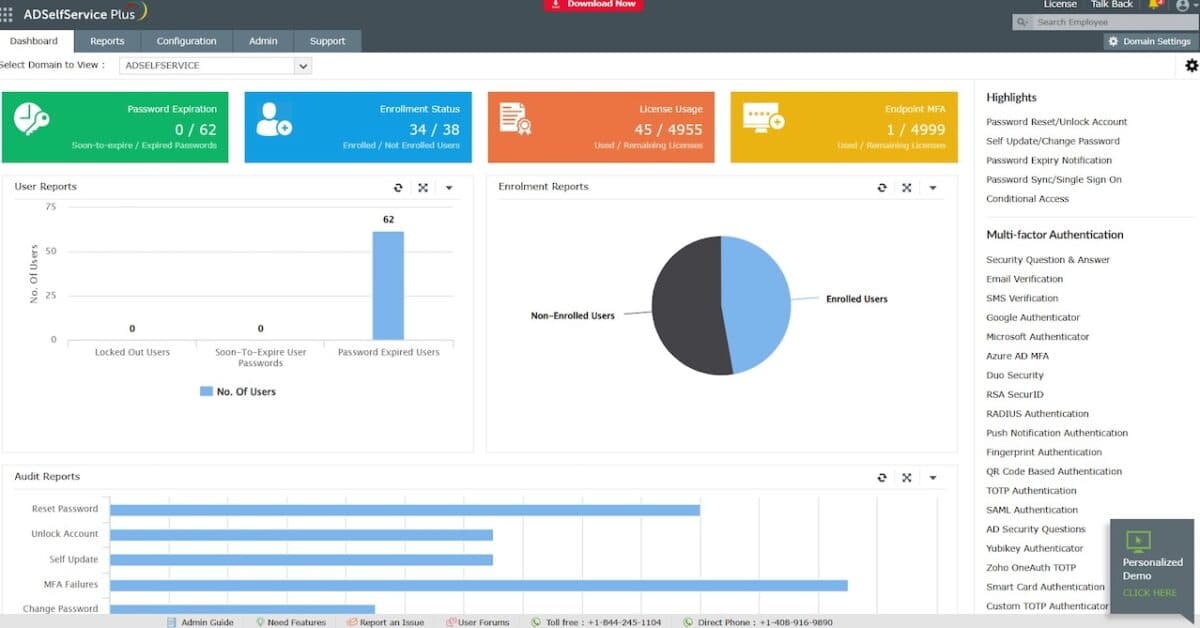 ManageEngine ADSelfService Plus : une solution pour la gestion en libre‑service des mots de passe et l’authentification unique