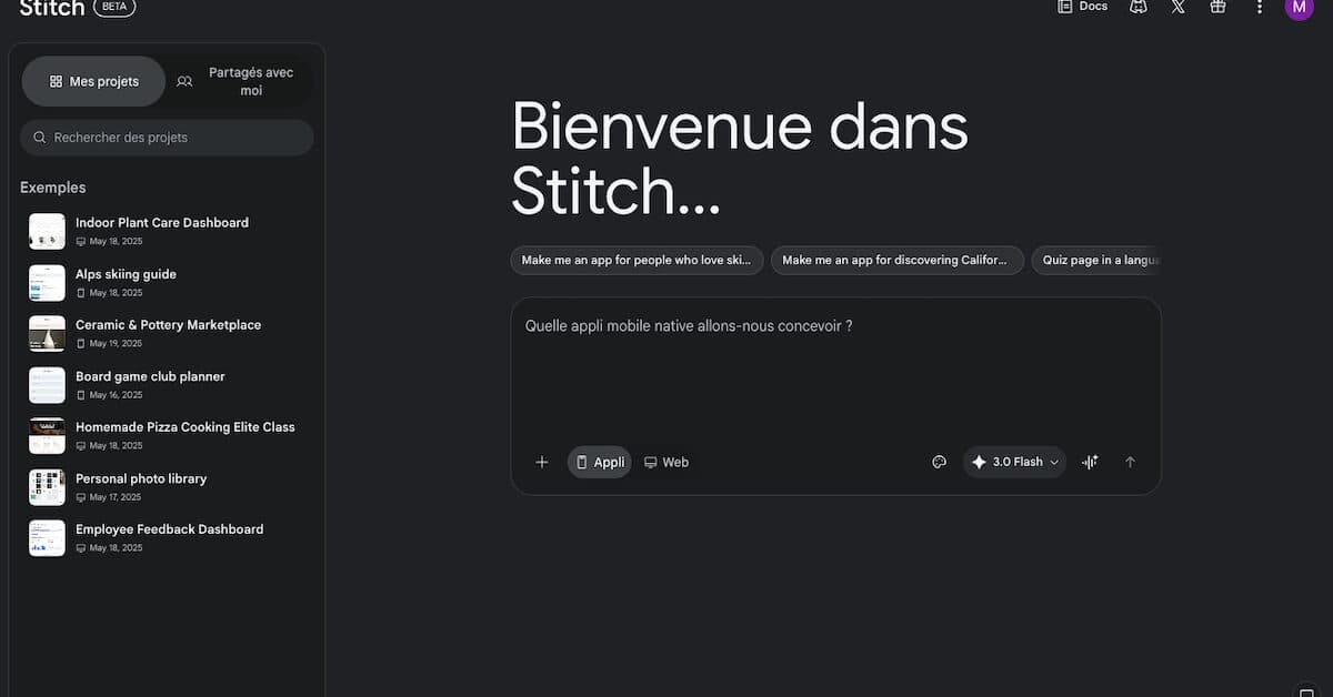 Google Stitch : l'outil de Google Labs pour la conception d'interfaces par IA