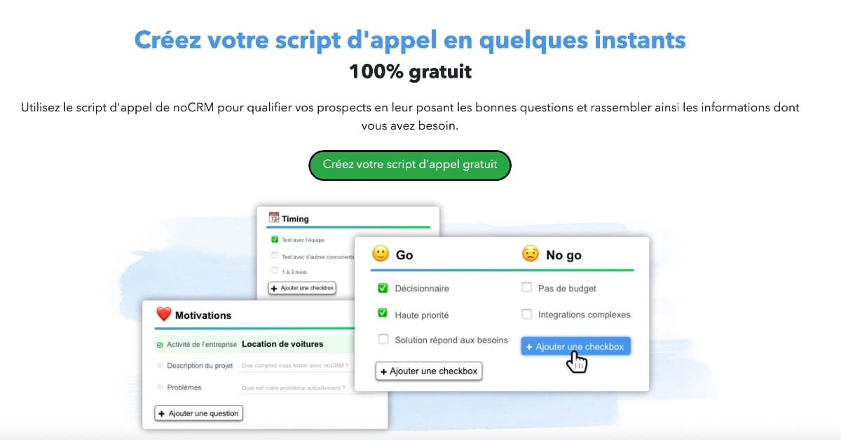 Scripts de vente&nbsp;: l’outil gratuit de noCRM pour créer des modèles personnalisés