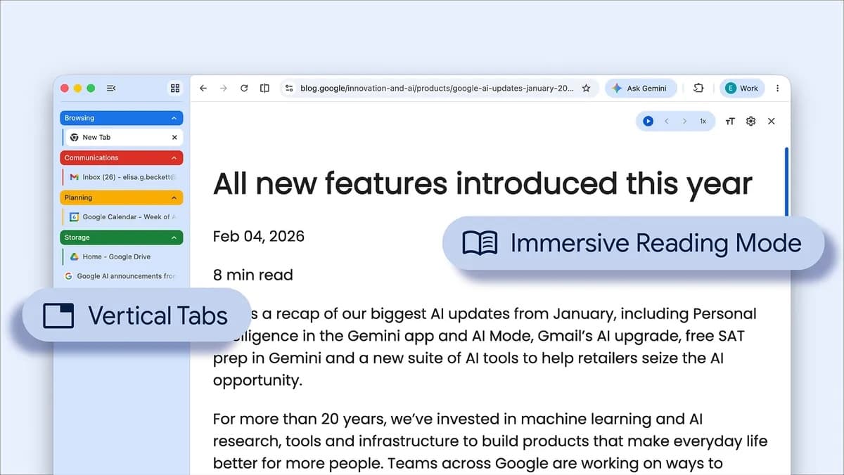 Google Chrome déploie enfin les onglets verticaux&nbsp;: comment les activer