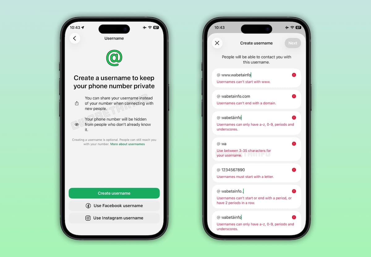 WhatsApp&nbsp;: les noms d&rsquo;utilisateur déployés progressivement sur iOS et Android