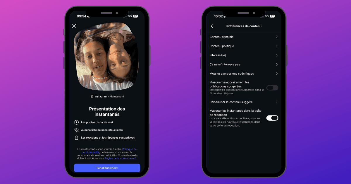Instagram Instants&nbsp;: comment masquer les instantanés et leurs notifications