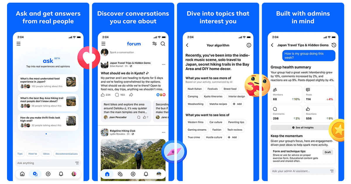Meta lance Forum, une application dédiée aux groupes Facebook
